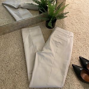 Express | Straight Mid Rise Tan Slacks